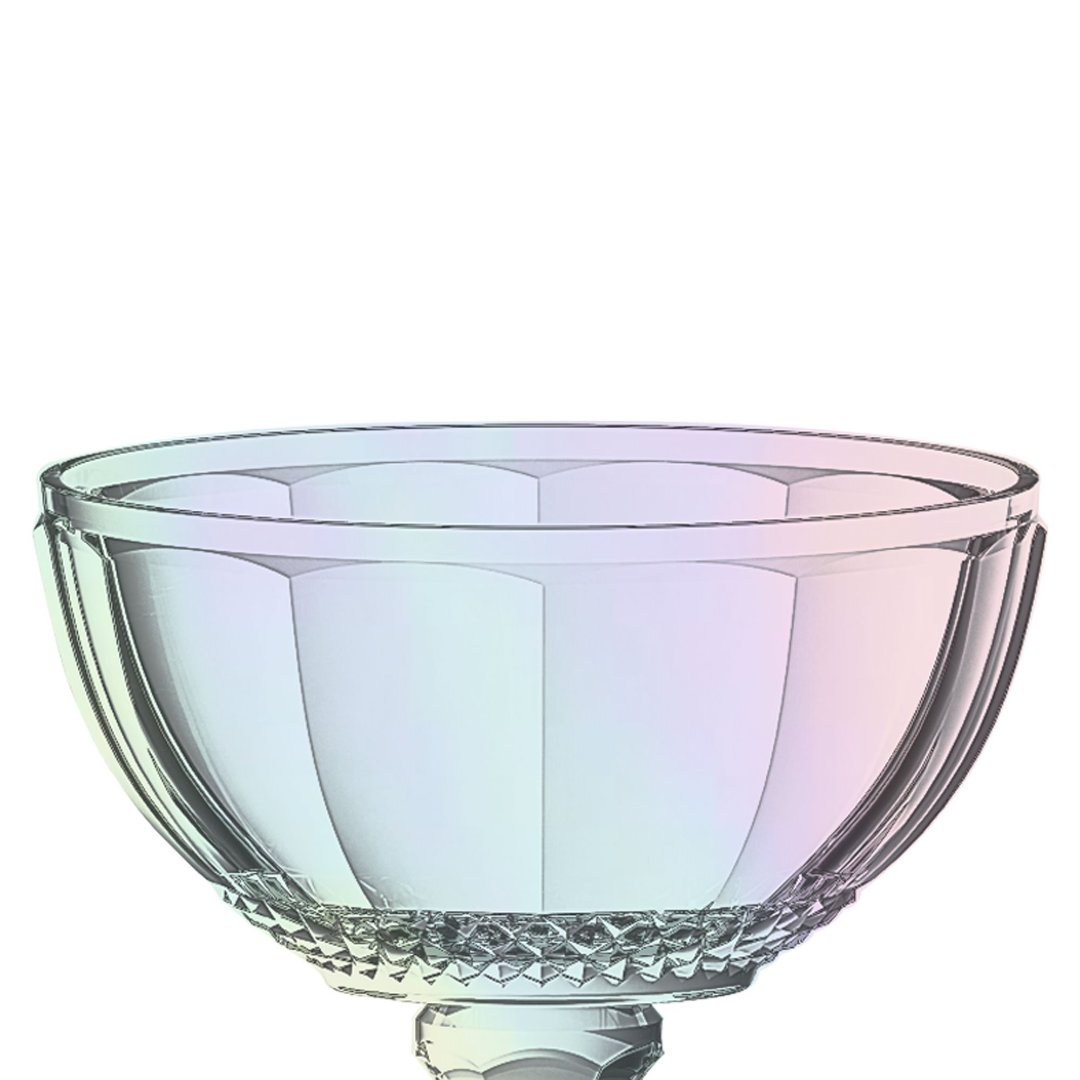 Fotografia para o produto Centro de mesa em cristal com pé Ø21,5xA21,5cm cor furta-cor