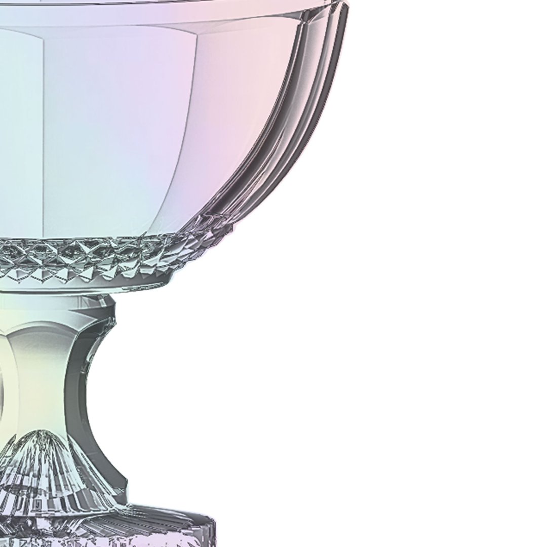 Fotografia para o produto Centro de mesa em cristal com pé Ø21,5xA21,5cm cor furta-cor