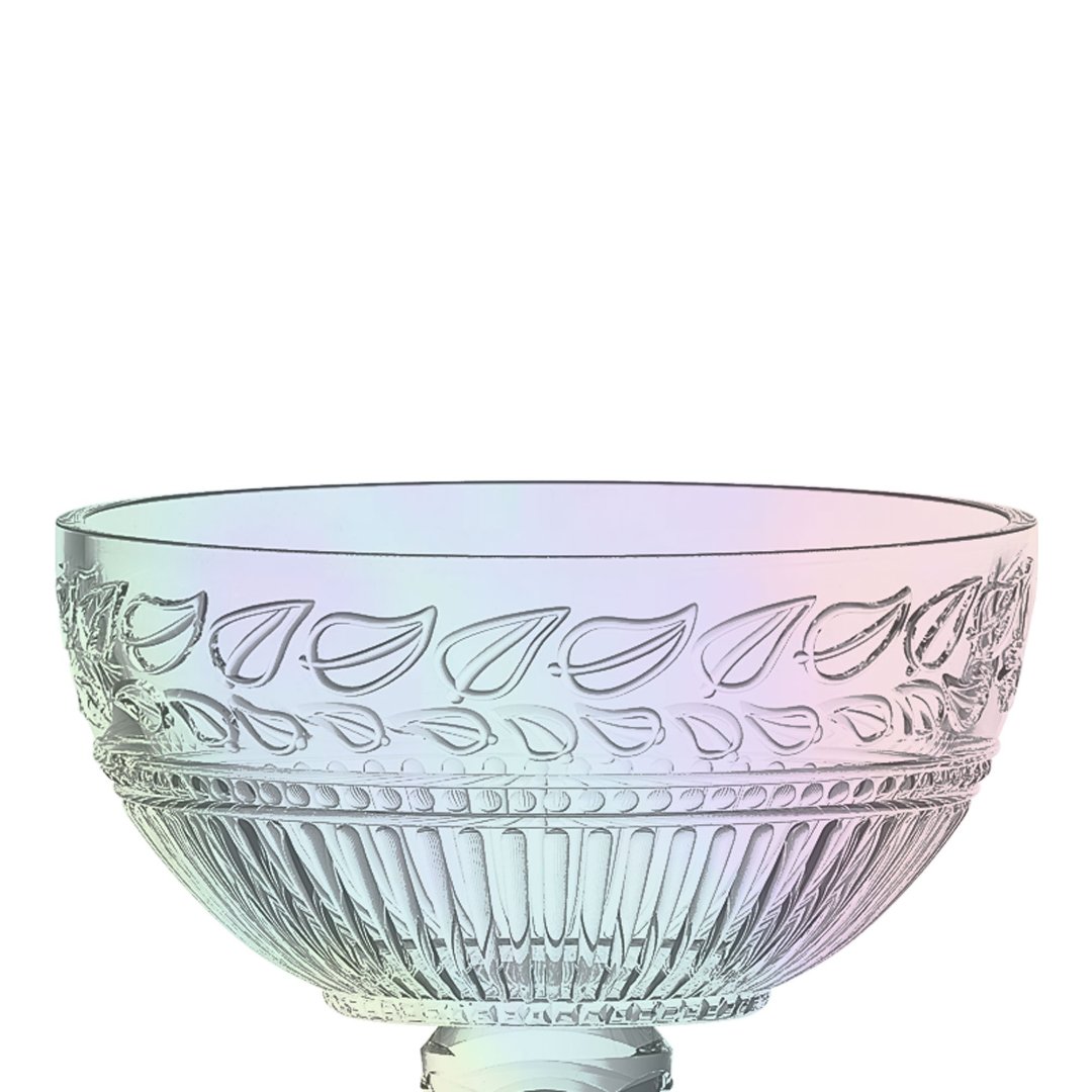 Fotografia para o produto Centro de mesa em cristal com pé Ø21,5xA21,5cm cor furta-cor