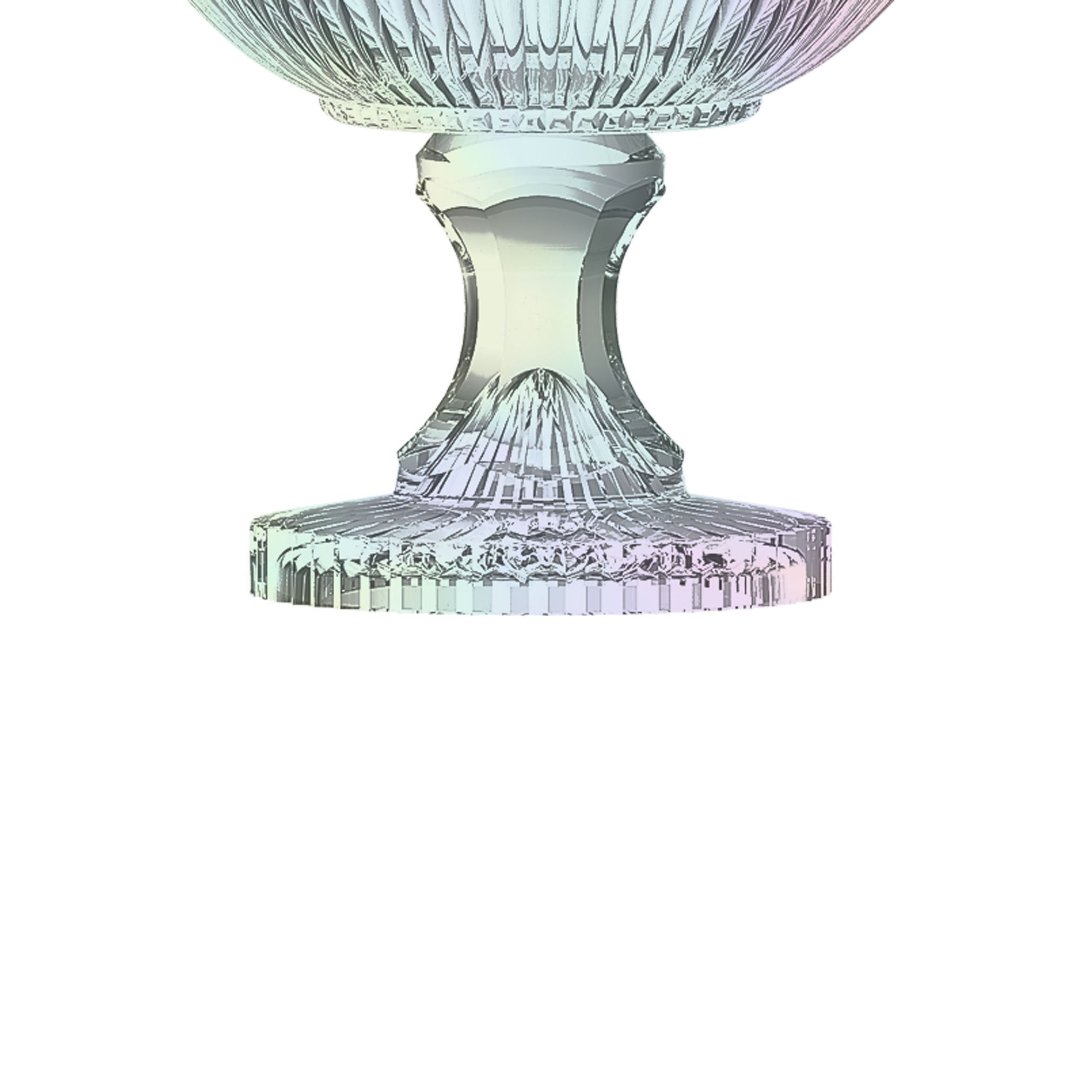 Fotografia para o produto Centro de mesa em cristal com pé Ø21,5xA21,5cm cor furta-cor