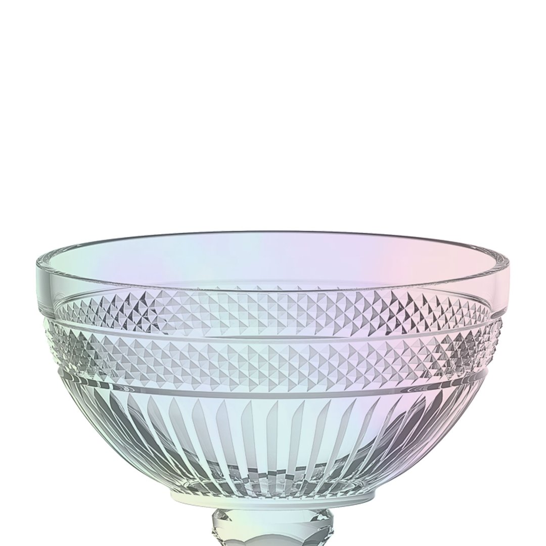 Fotografia para o produto Centro de mesa em cristal com pé Ø21,5xA21,5cm cor furta-cor