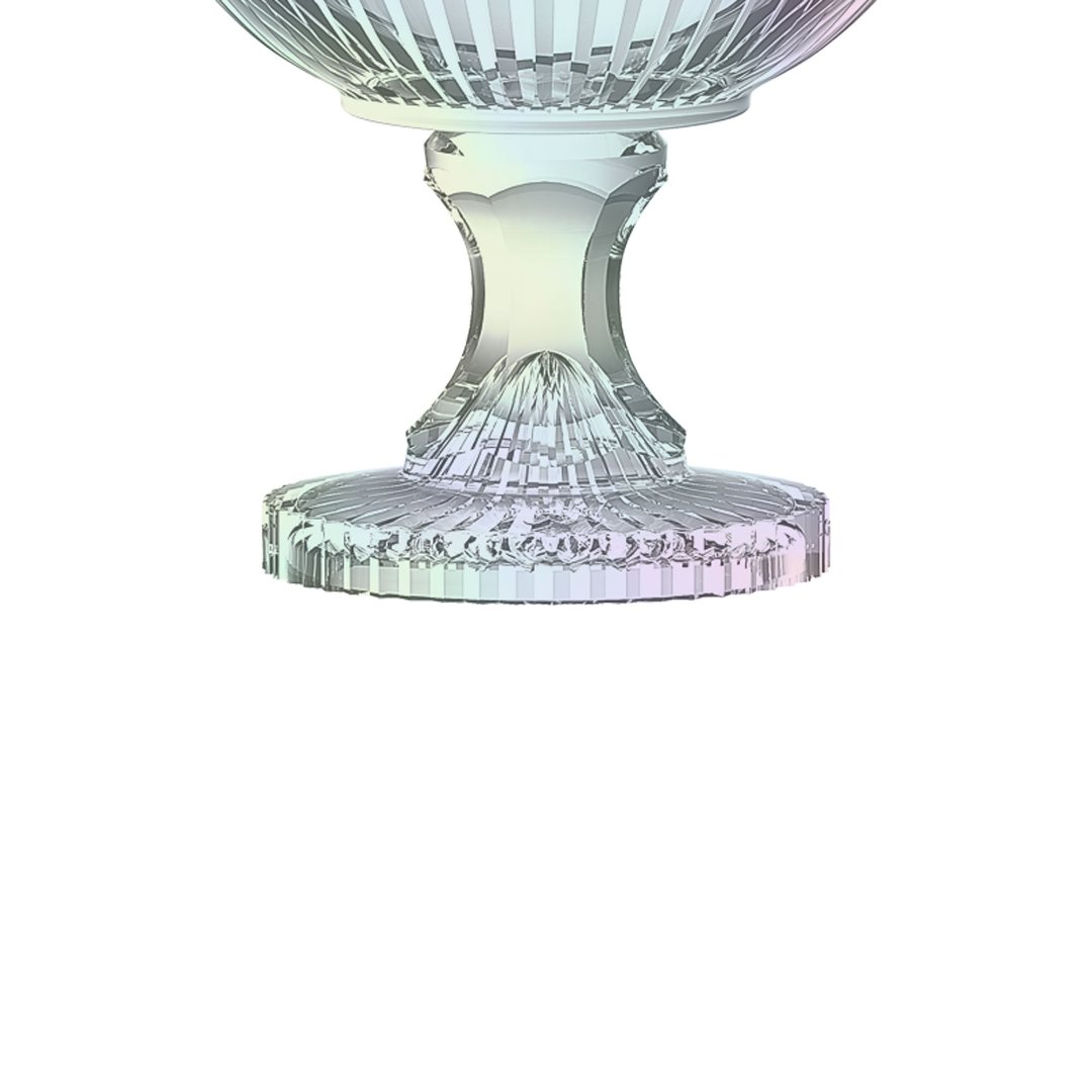 Fotografia para o produto Centro de mesa em cristal com pé Ø21,5xA21,5cm cor furta-cor