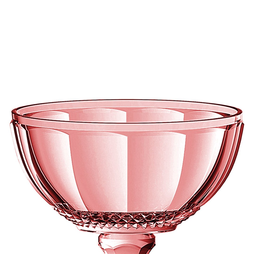 Fotografia para o produto Centro de mesa em cristal com pé Ø21,5xA21,5cm cor rosa