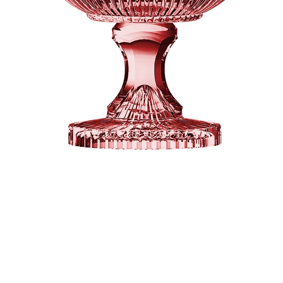 Fotografia para o produto Centro de mesa em cristal com pé Ø21,5xA21,5cm cor rosa