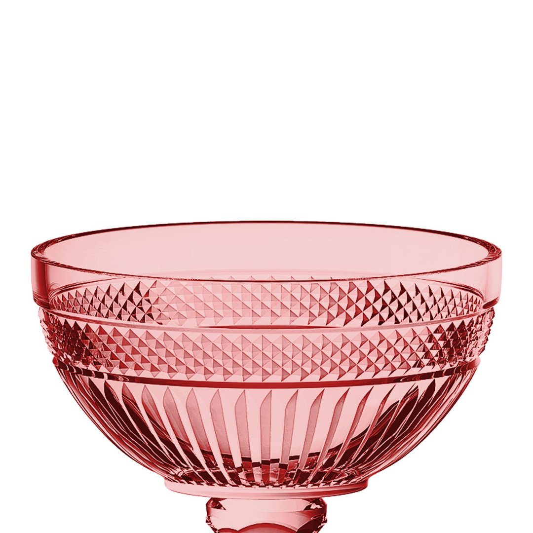 Fotografia para o produto Centro de mesa em cristal com pé Ø21,5xA21,5cm cor rosa