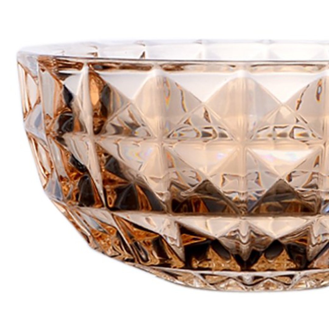 Fotografia para o produto Centro de mesa em cristal ecológico D24,5xA11,6cm cor âmbar