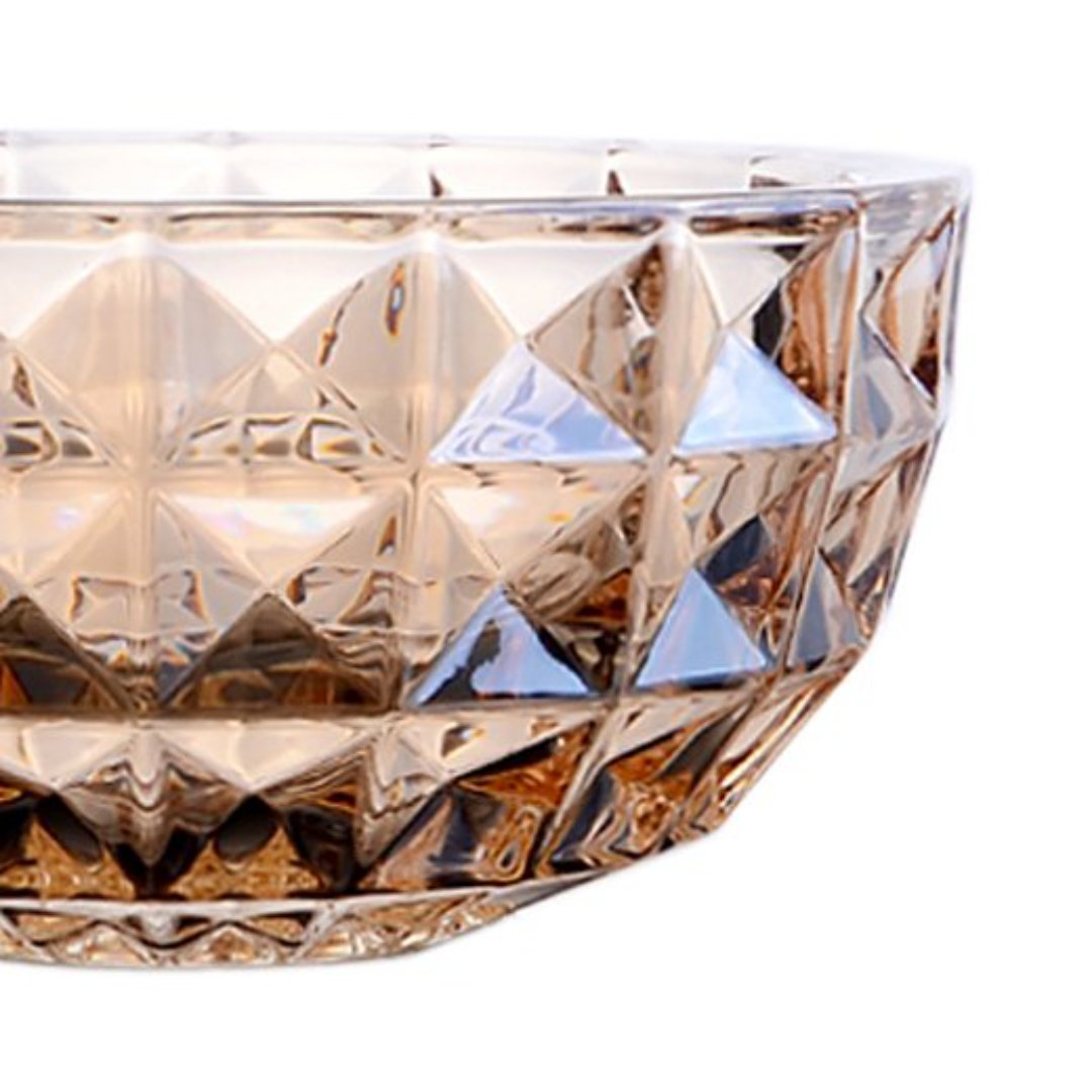 Fotografia para o produto Centro de mesa em cristal ecológico D24,5xA11,6cm cor âmbar