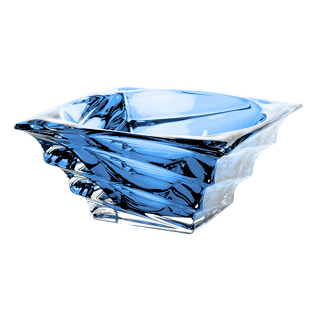Fotografia para o produto Centro de mesa em cristal ecológico L28xP28xA10cm cor azul