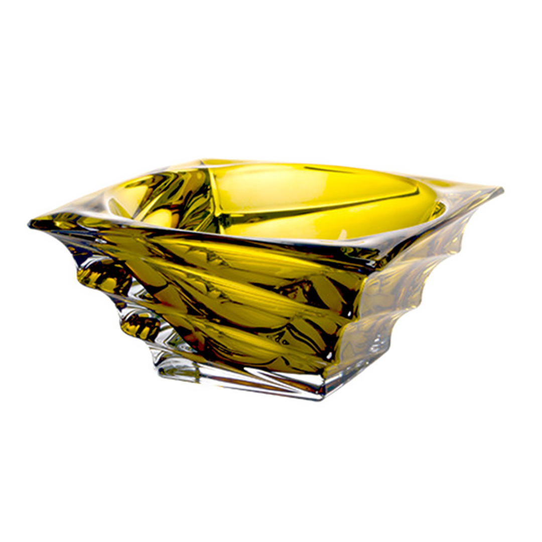 Fotografia para o produto Centro de mesa em cristal ecológico L28xP28xA10cm cor âmbar