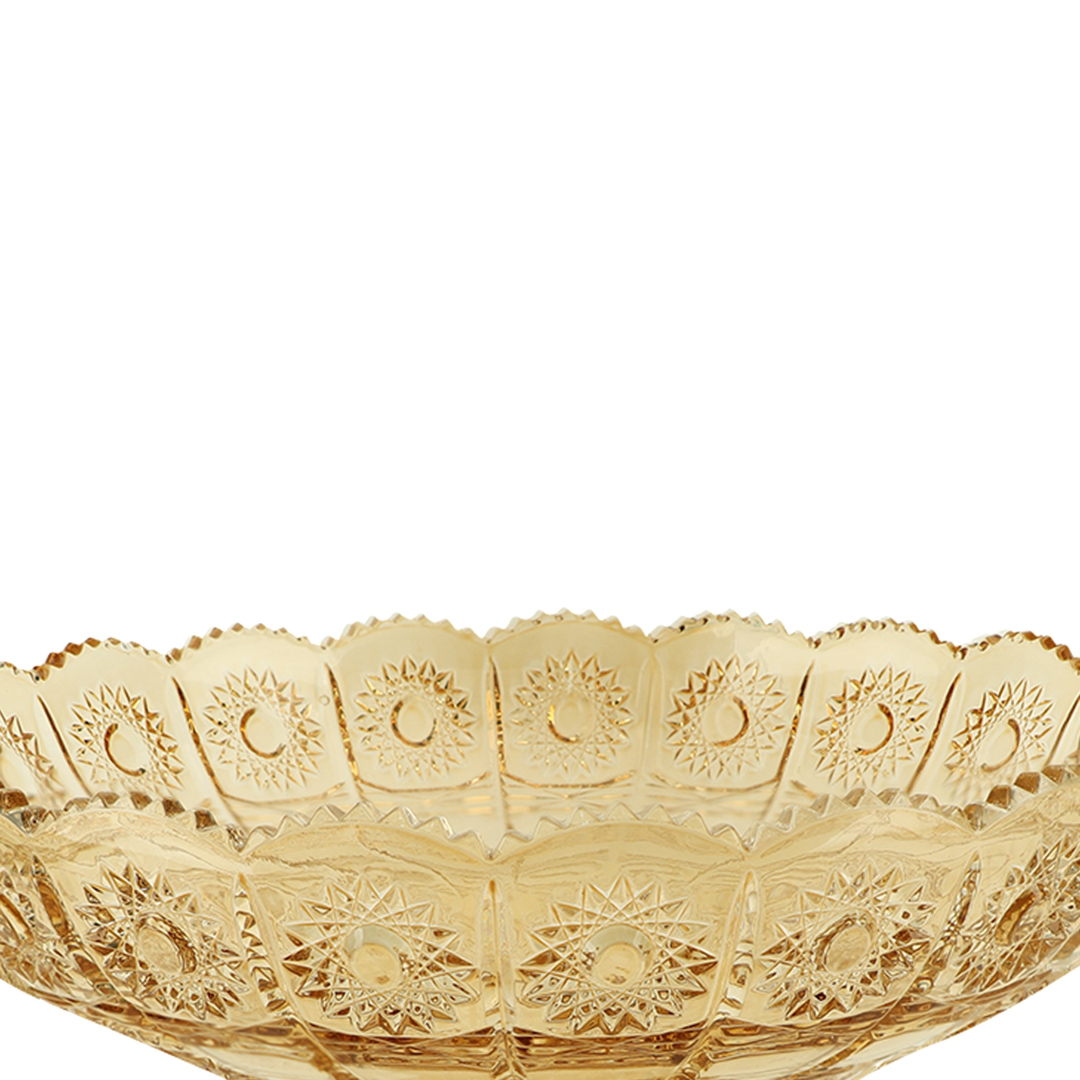 Fotografia para o produto Centro de mesa em cristal ecológico Ø32,5xA13cm cor âmbar