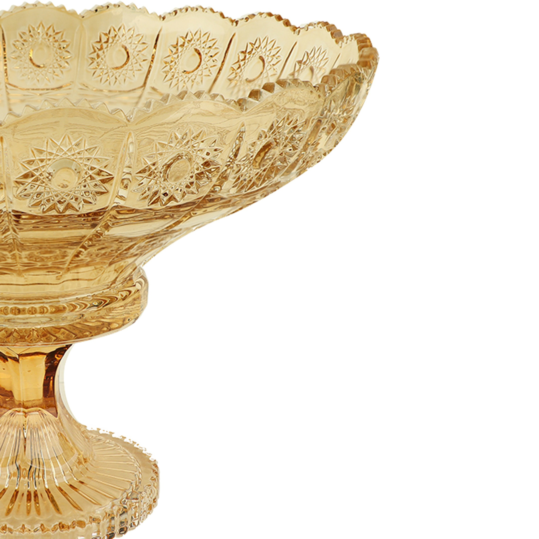 Fotografia para o produto Centro de mesa em cristal ecológico Ø32,5xA13cm cor âmbar