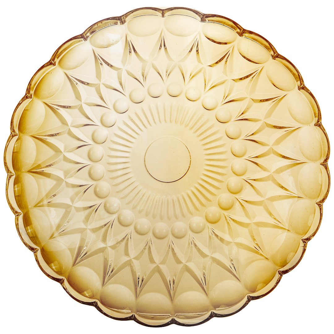 Fotografia para o produto Centro de mesa em cristal ecológico Ø32,7xA7cm cor âmbar