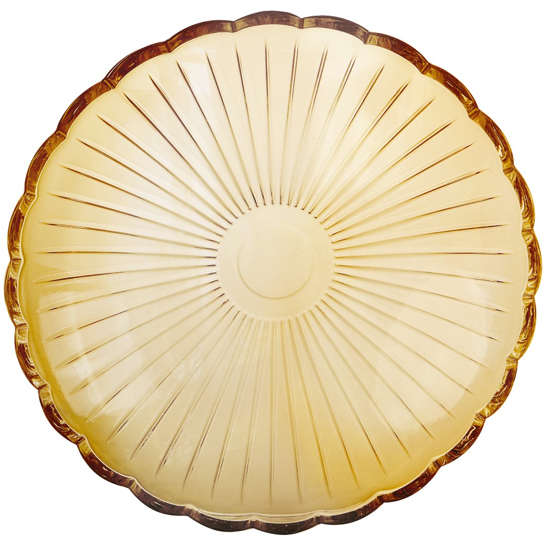 Imagem ilustrativa para Centro de mesa em cristal ecológico Ø32,7xA7cm cor âmbar