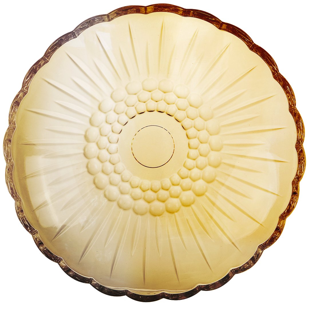 Imagem ilustrativa para Centro de mesa em cristal ecológico Ø32,7xA7cm cor âmbar