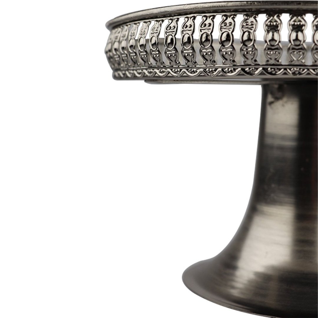 Fotografia para o produto Centro de mesa em ferro com espelho e pé Ø23,5xA15cm cor prata