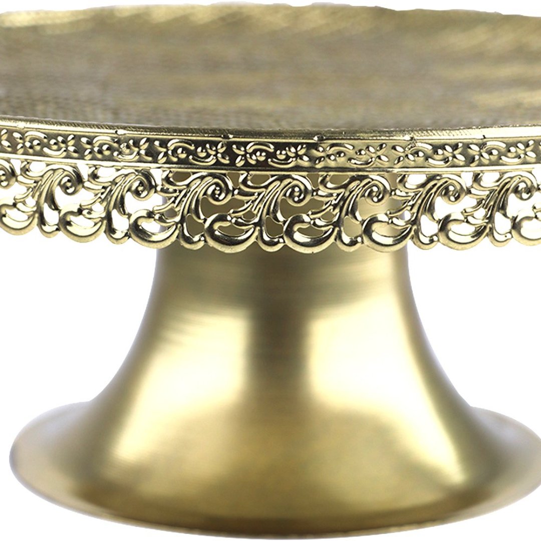 Fotografia para o produto Centro de mesa em ferro com pé Ø24xA10cm cor dourada