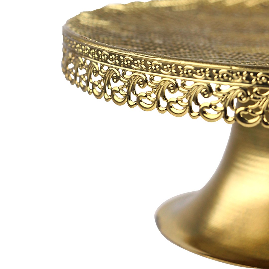 Fotografia para o produto Centro de mesa em ferro com pé Ø24xA10cm cor dourada