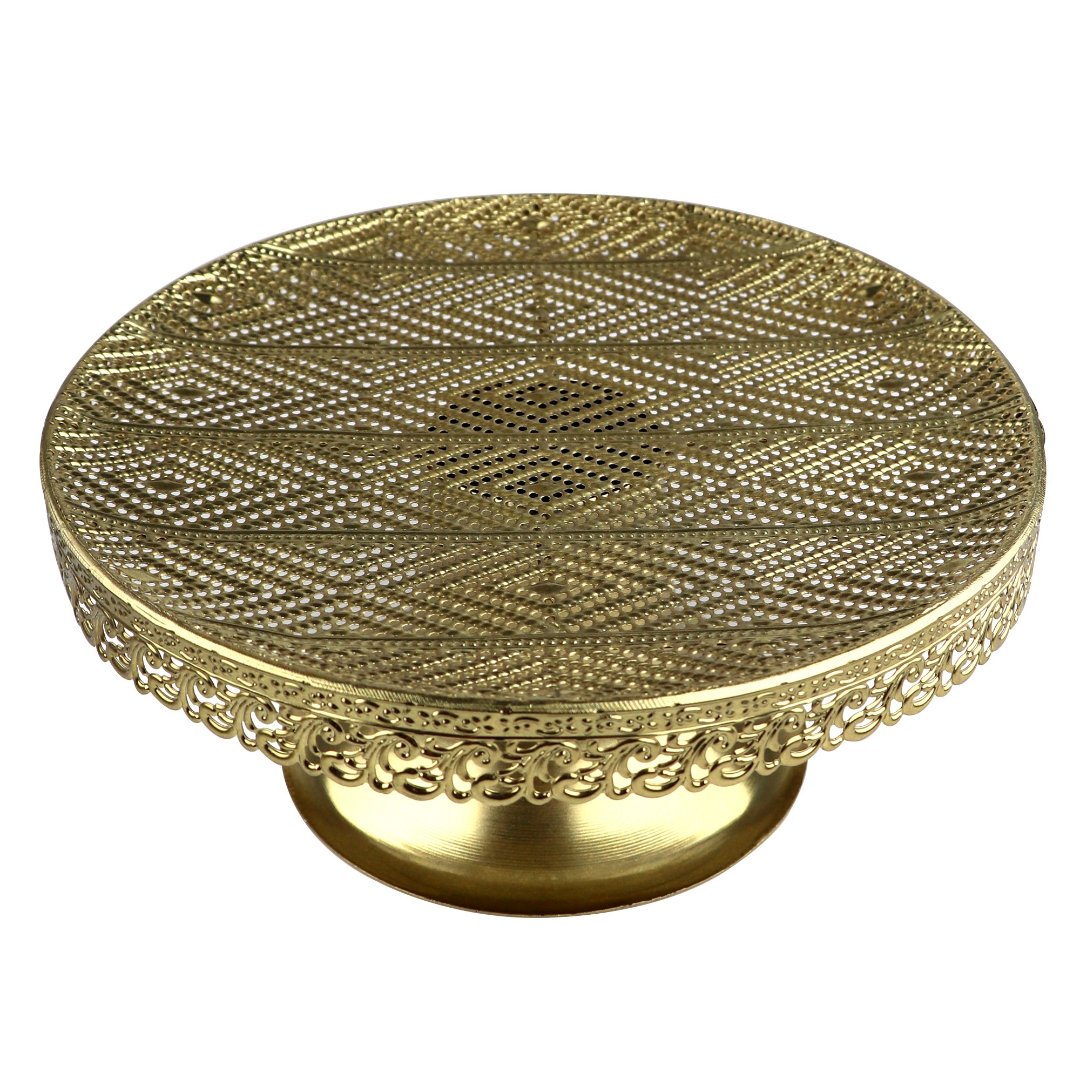 Fotografia para o produto Centro de mesa em ferro com pé Ø24xA10cm cor dourada