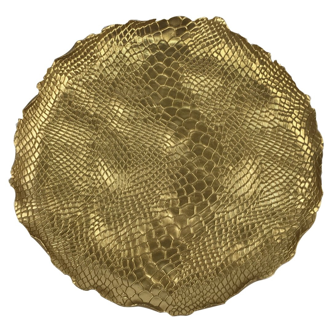 Imagem ilustrativa para Centro de mesa em poliresina Ø23xA3cm cor dourada