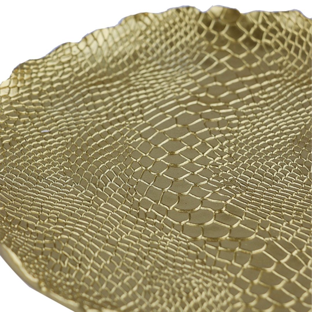 Fotografia para o produto Centro de mesa em poliresina Ø23xA3cm cor dourada