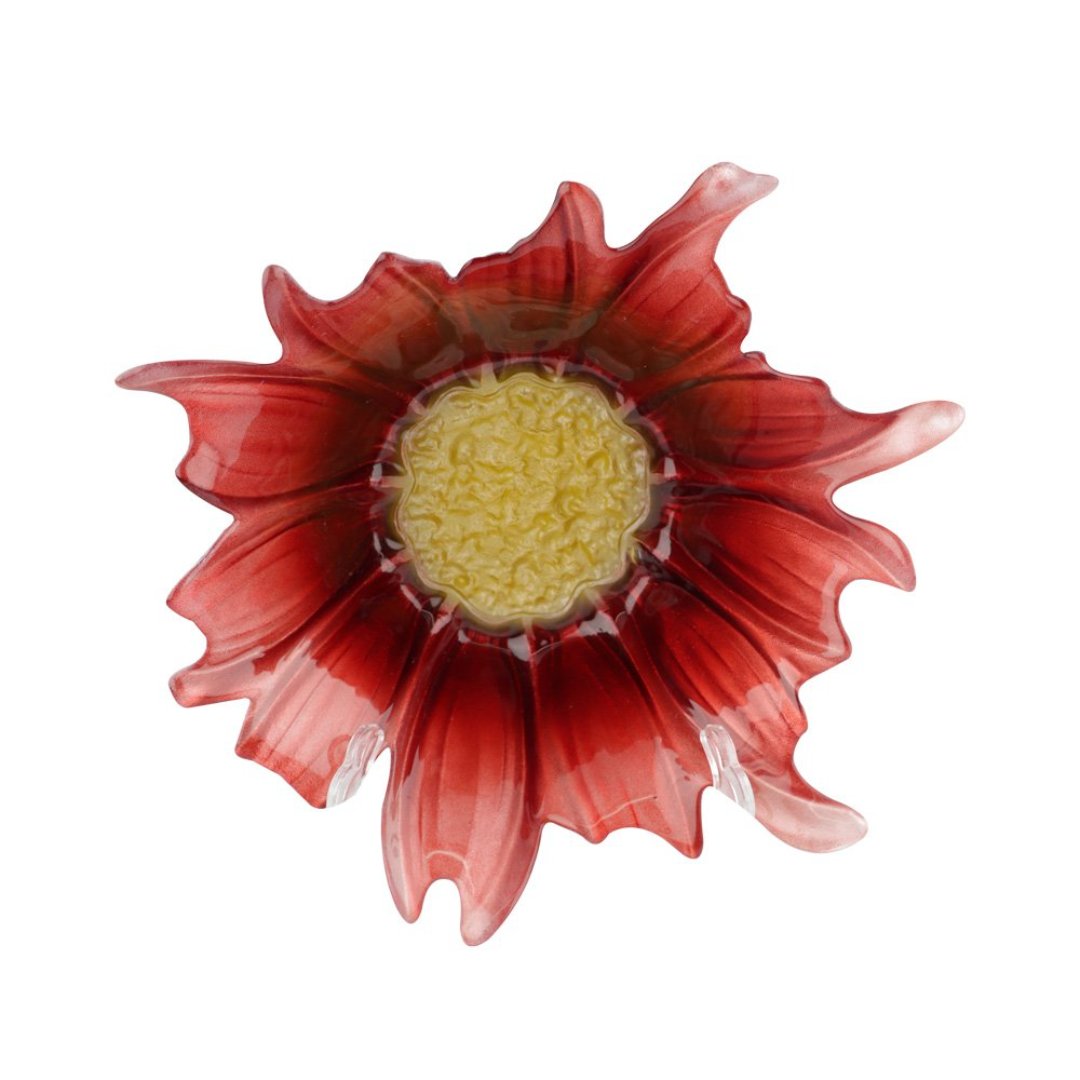 Imagem ilustrativa para Centro de mesa em vidro 205ml Ø17,5xA5,5cm cor rosa e dourado