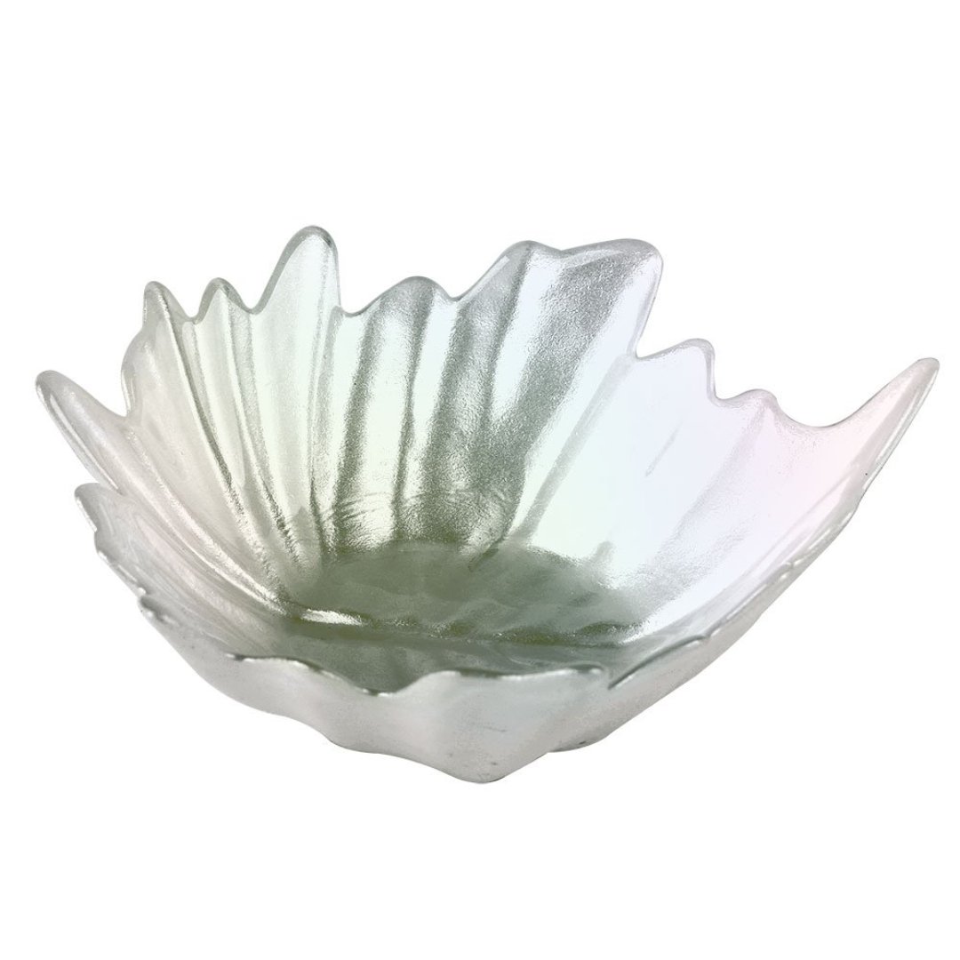 Imagem ilustrativa para Centro de mesa Folha em vidro 220ml L15xP15xA5cm cor furta-cor