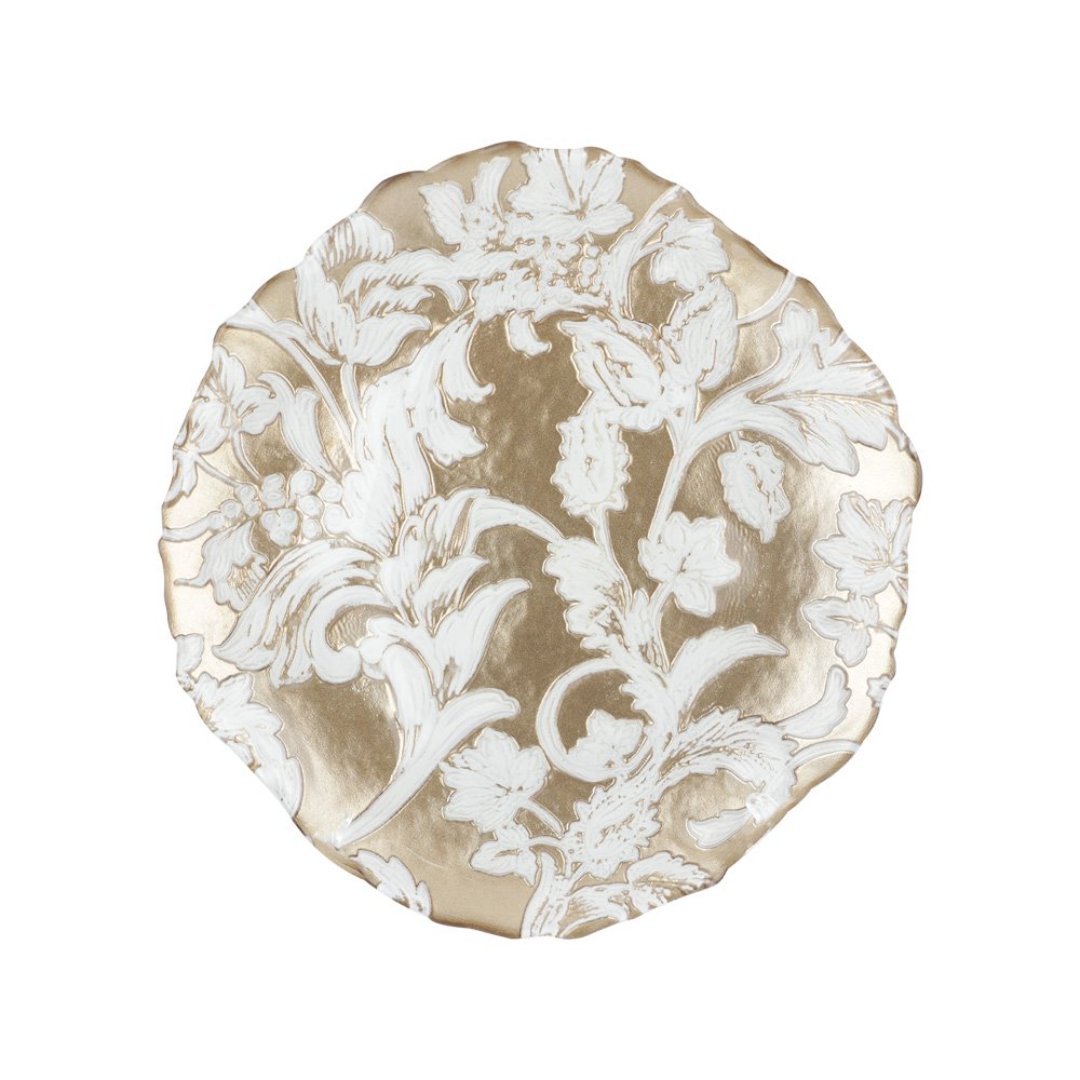 Imagem ilustrativa para Centro de mesa em vidro 320ml Ø15xA5,5cm cor dourada