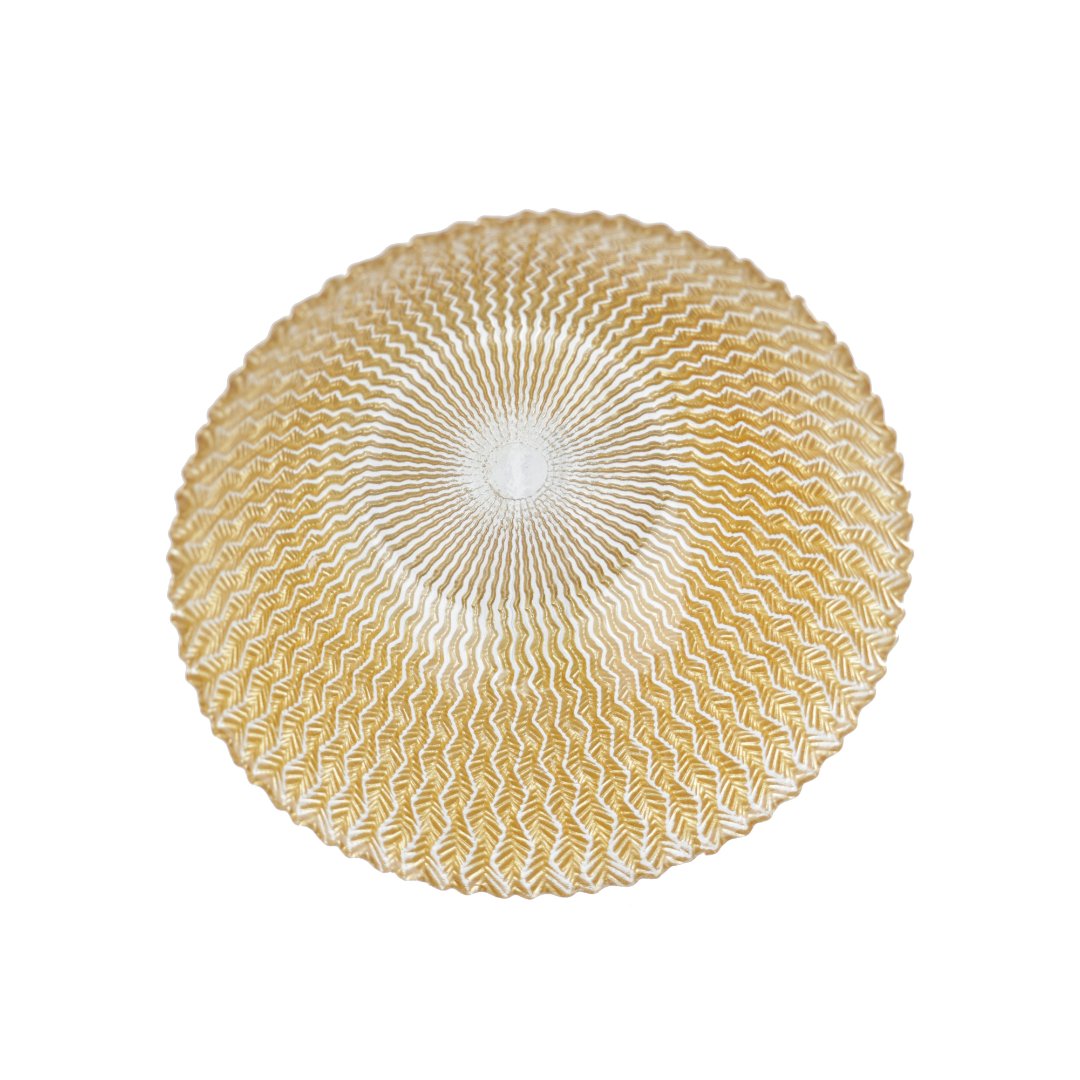 Imagem ilustrativa para Centro de mesa em vidro 445ml Ø15xA6cm cor dourado