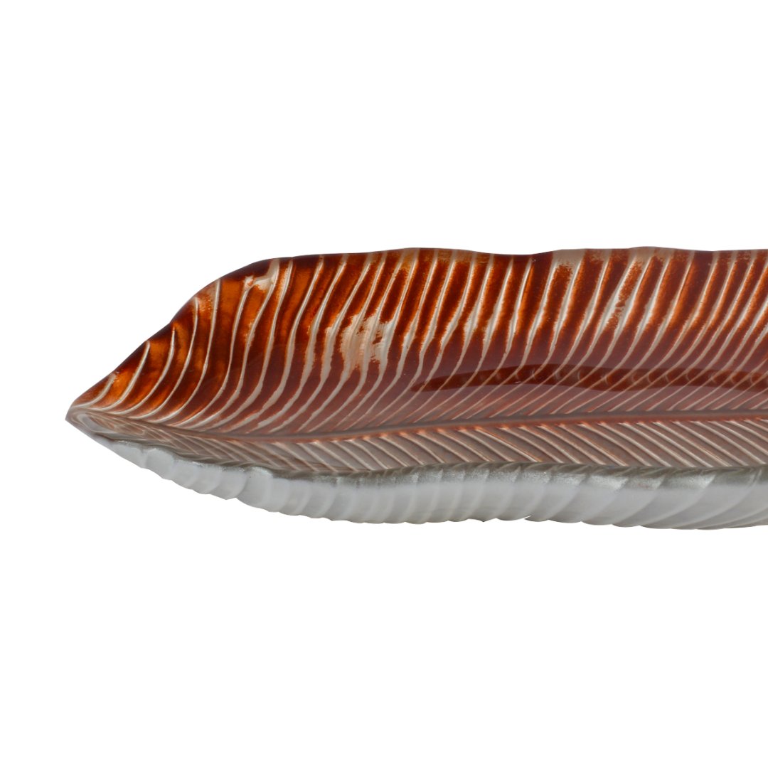 Fotografia para o produto Centro de mesa em vidro L22xP9xA3cm cor verde e marrom