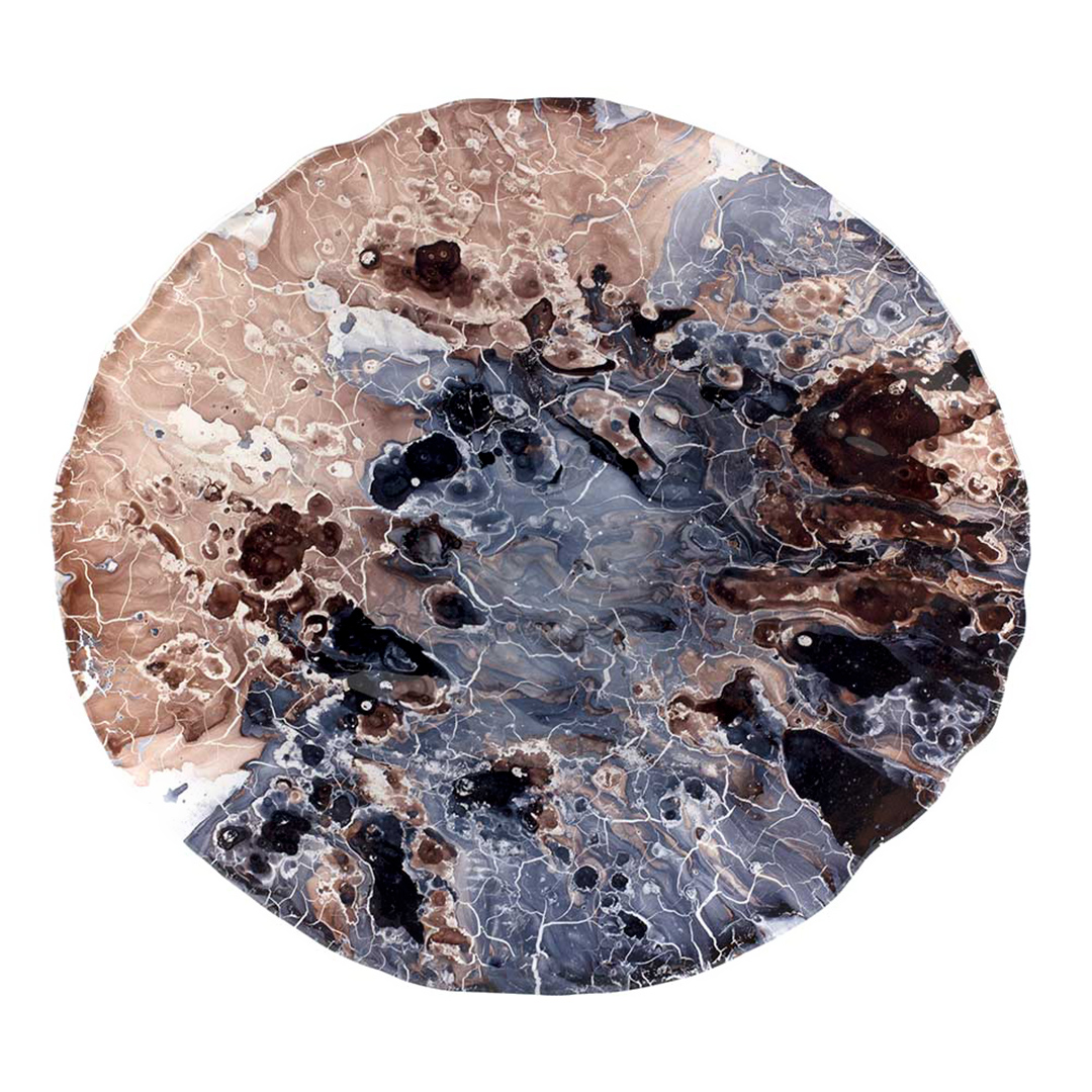 Imagem ilustrativa para Centro de mesa em vidro L27xP23xA2cm cor azul