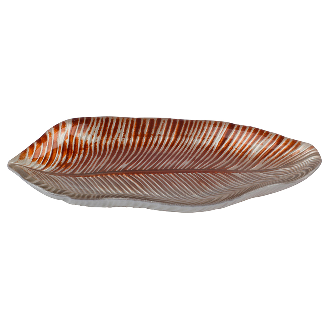 Imagem ilustrativa para Centro de mesa em vidro L36xP15,5xA3,5cm cor verde e marrom