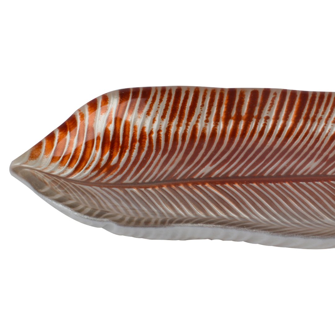 Fotografia para o produto Centro de mesa em vidro L36xP15,5xA3,5cm cor verde e marrom