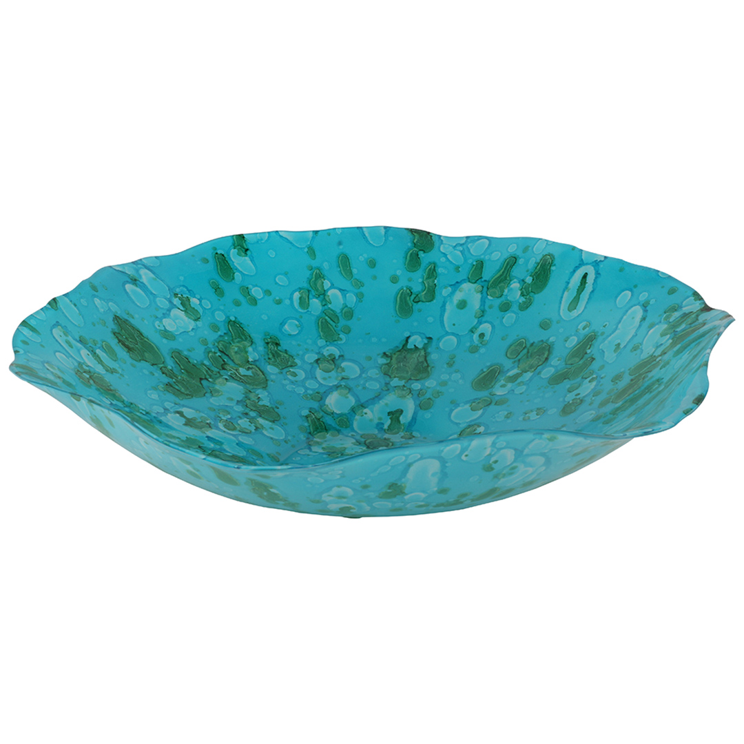 Imagem ilustrativa para Centro de mesa em vidro L40xP38xA9,5cm cor azul