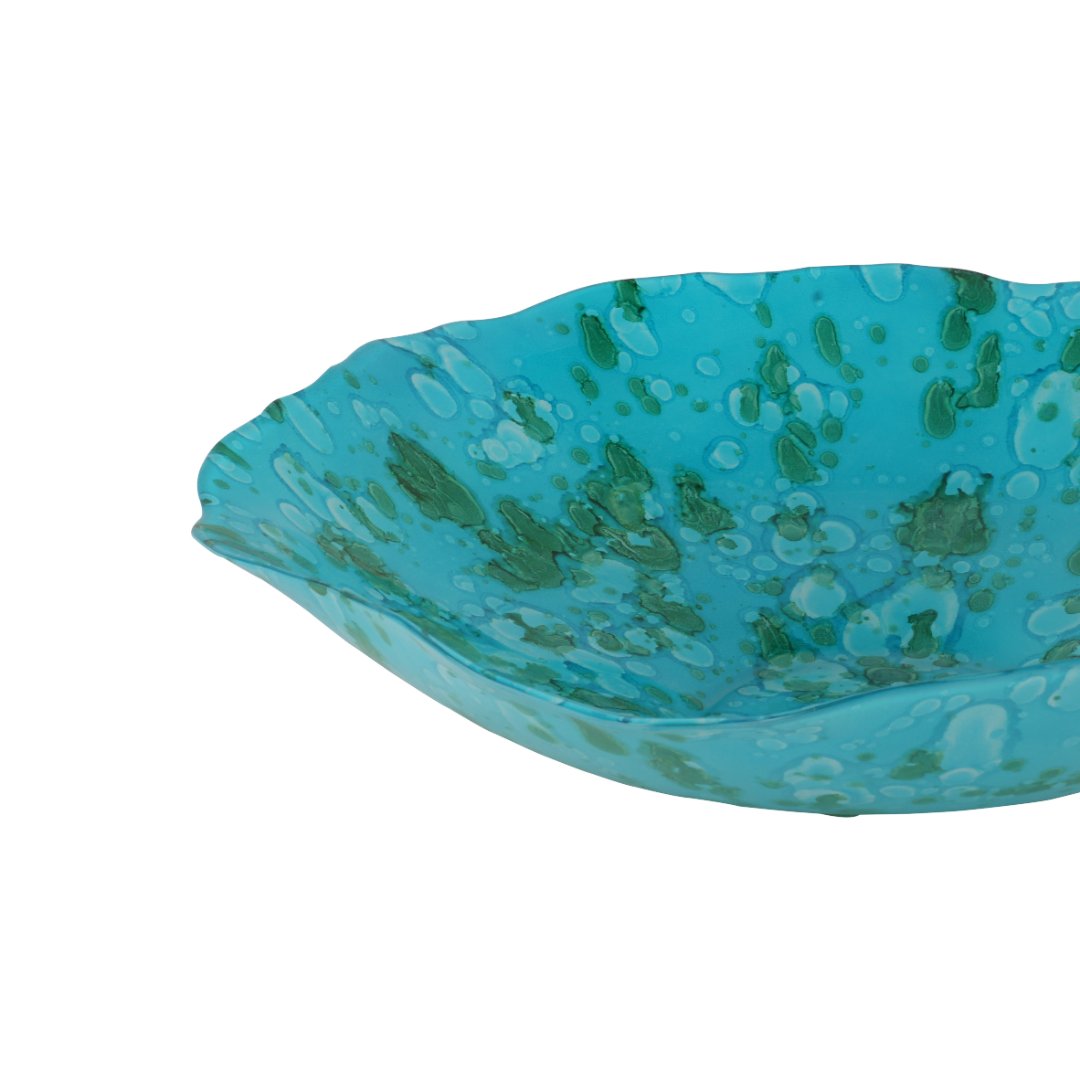 Fotografia para o produto Centro de mesa em vidro L40xP38xA9,5cm cor azul