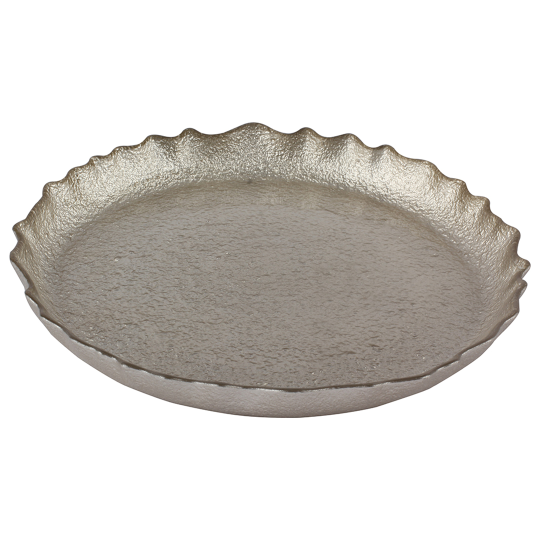 Imagem ilustrativa para Centro de mesa Oriente em vidro Ø21xA2cm cor champanhe