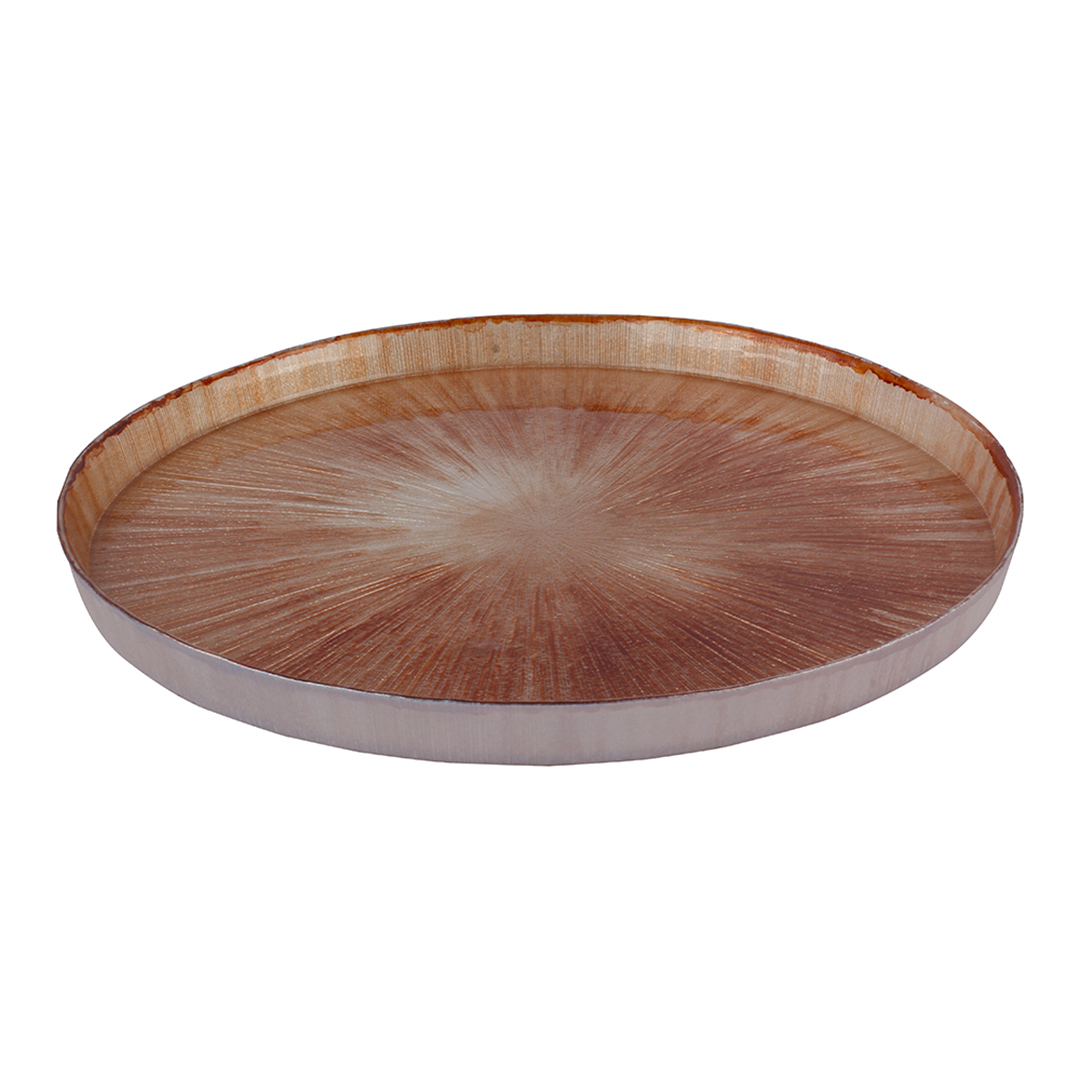 Fotografia para o produto Centro de mesa pedra em vidro Ø28xA3cm cor marrom