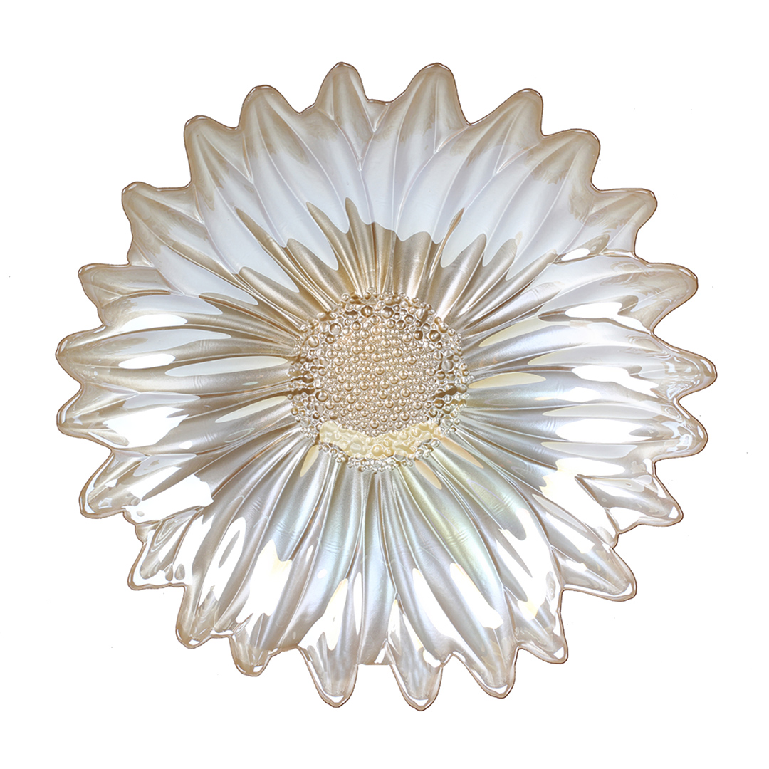 Fotografia para o produto Centro de mesa em vidro Ø30xA6,5cm cor pérola