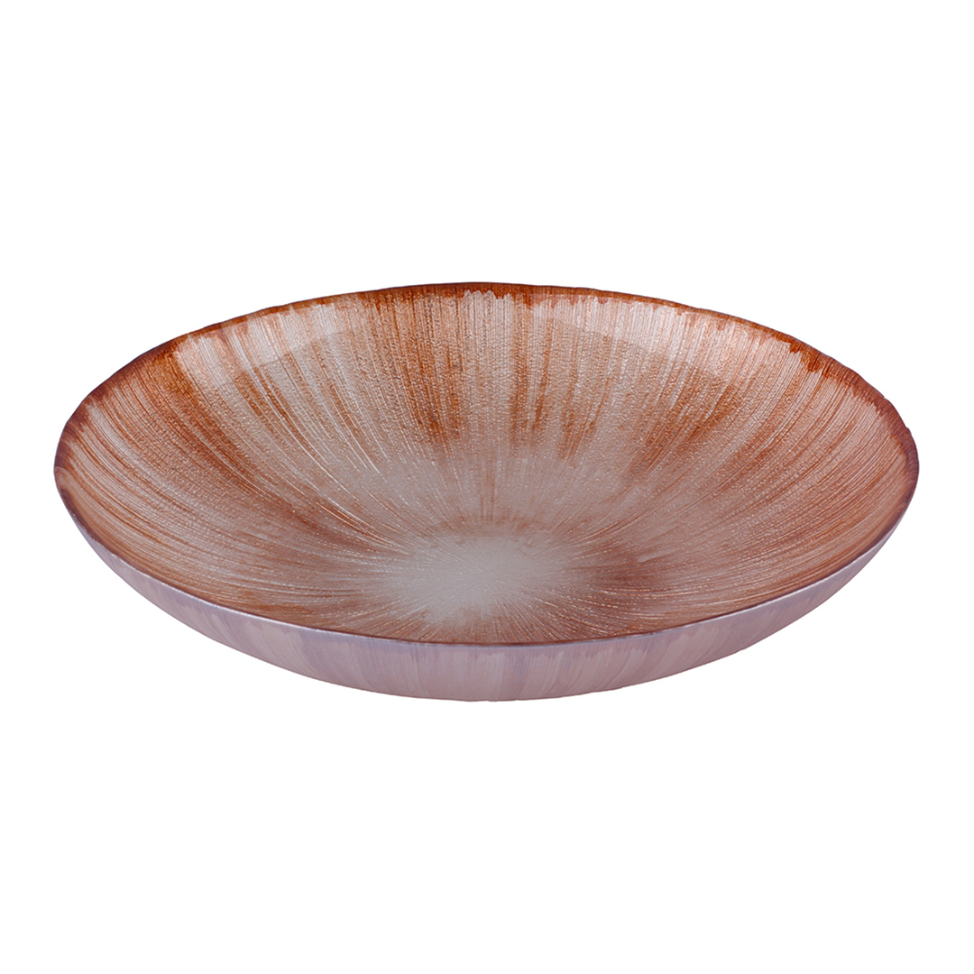 Imagem ilustrativa para Centro de mesa em vidro Ø30xA6cm cor marrom