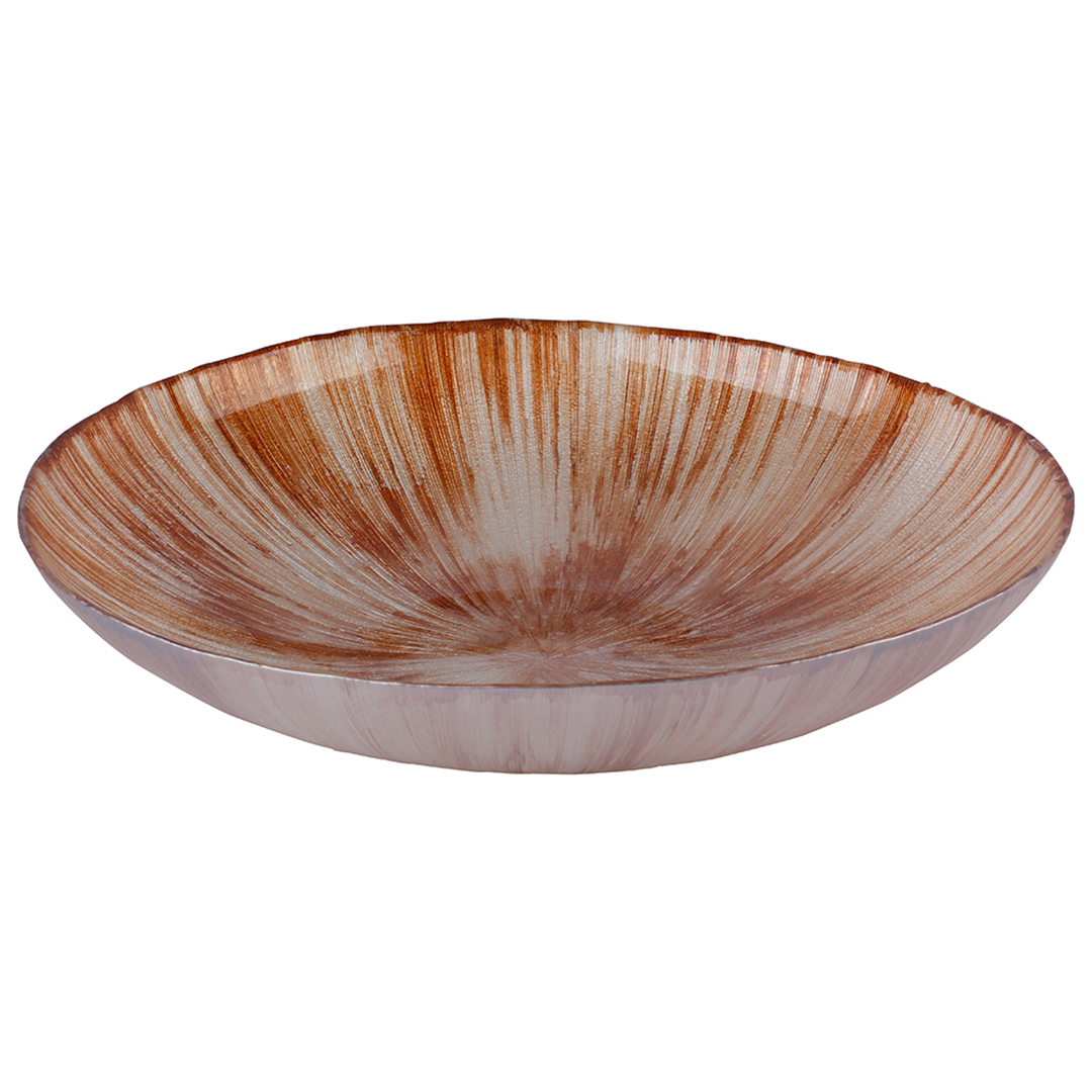 Fotografia para o produto Centro de mesa pedra em vidro Ø40xA8cm cor marrom