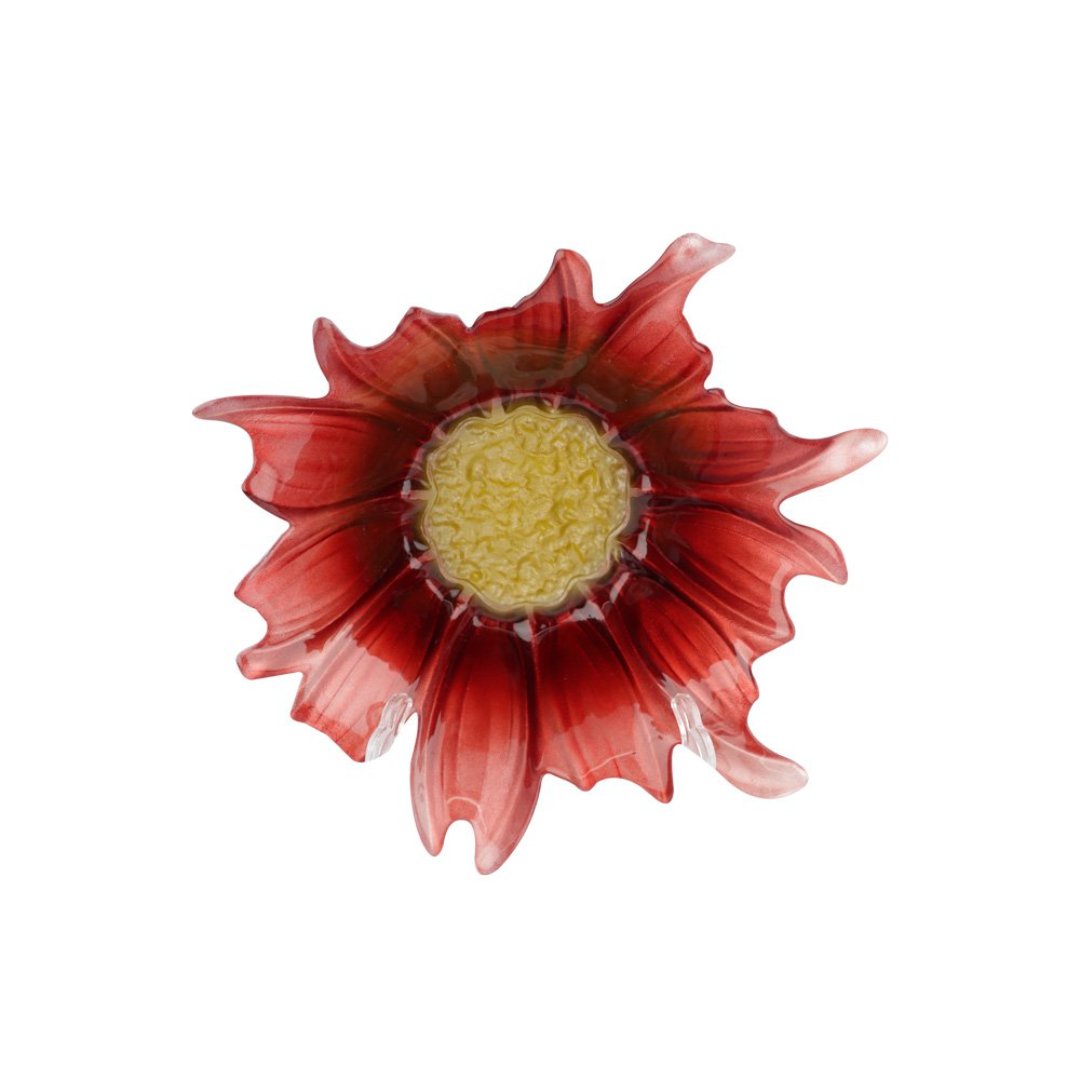 Imagem ilustrativa para Centro de mesa em vidro Ø10xA3,5 cor rosa e dourado