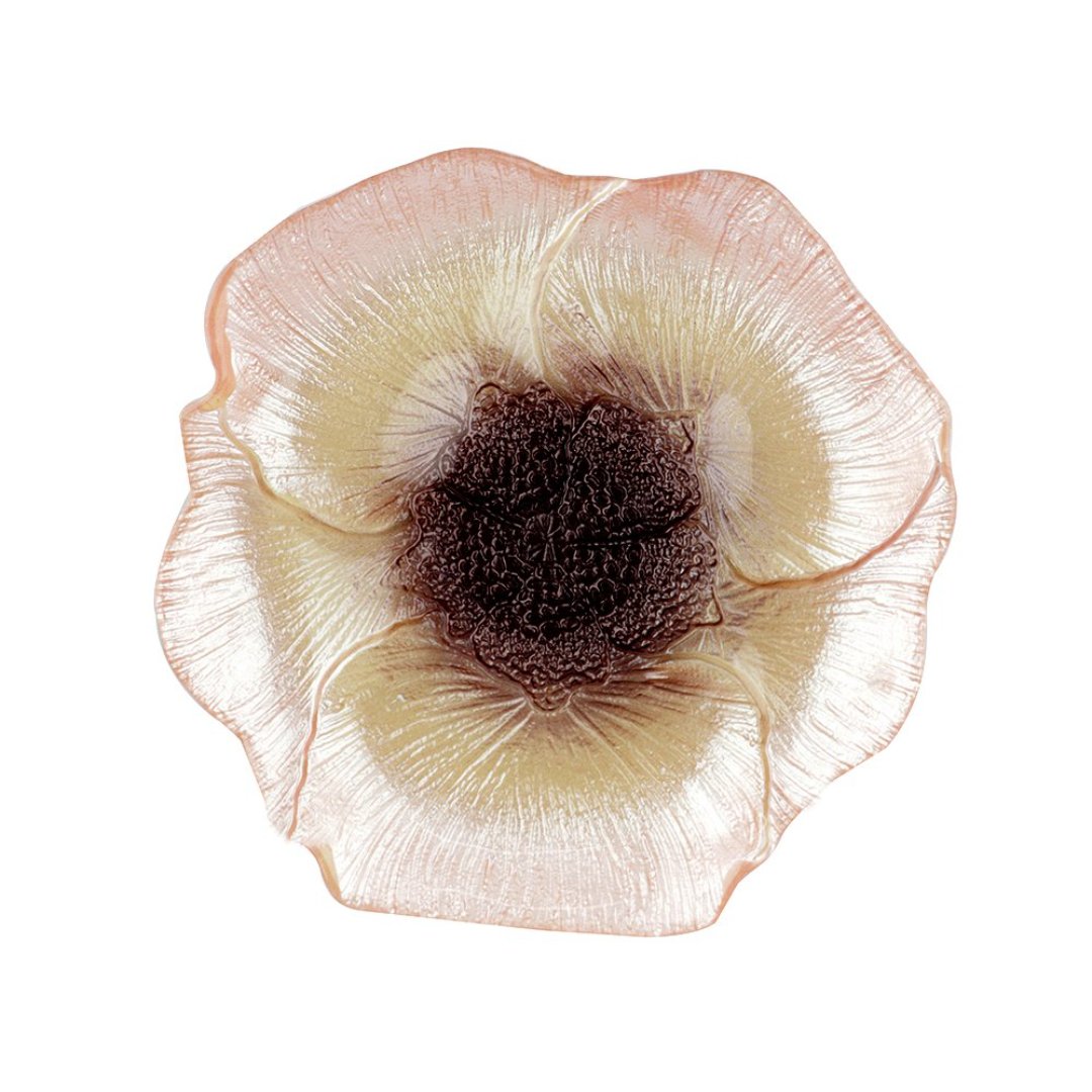 Imagem ilustrativa para Centro de mesa em vidro Ø19xA2,5cm cor rosa e marrom