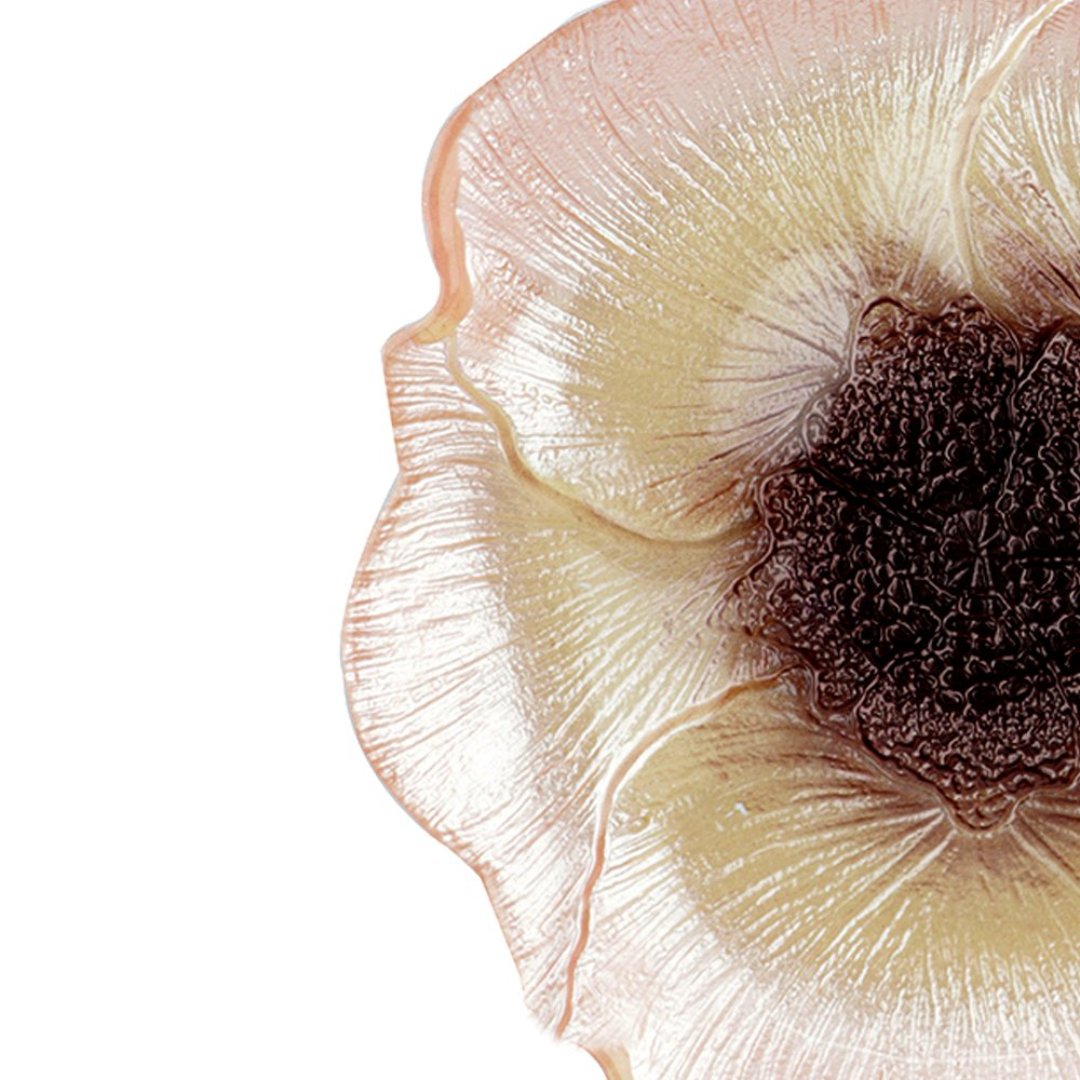 Fotografia para o produto Centro de mesa em vidro Ø19xA2,5cm cor rosa e marrom