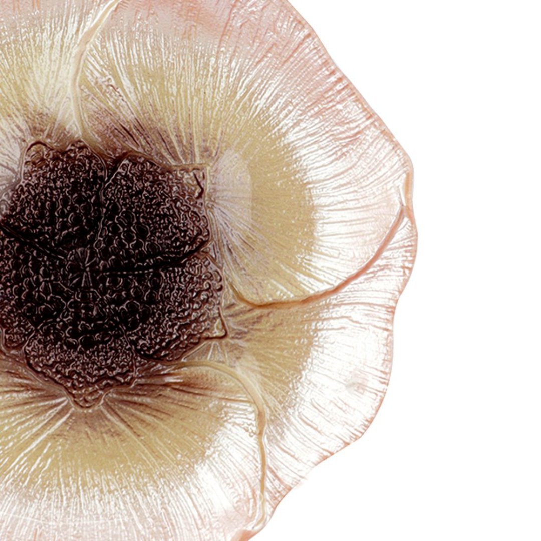 Fotografia para o produto Centro de mesa em vidro Ø19xA2,5cm cor rosa e marrom