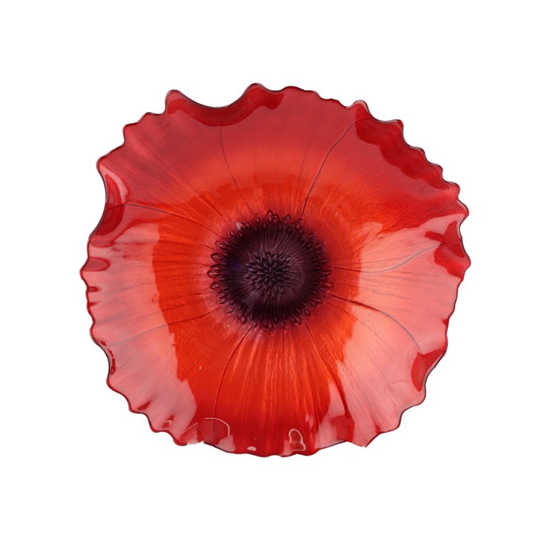 Imagem ilustrativa para Centro de mesa em vidro Ø20,5xA4cm cor vermelho