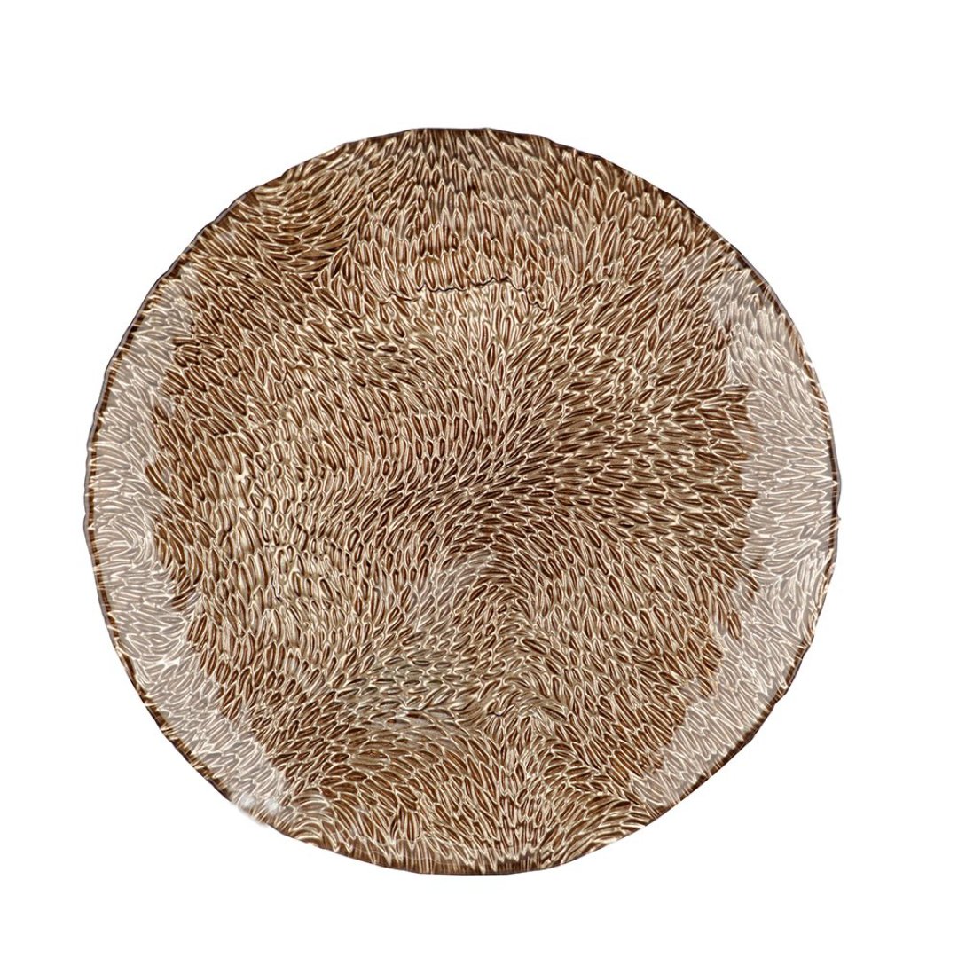 Imagem ilustrativa para Centro de mesa em vidro Ø21xA1,5cm cor marrom