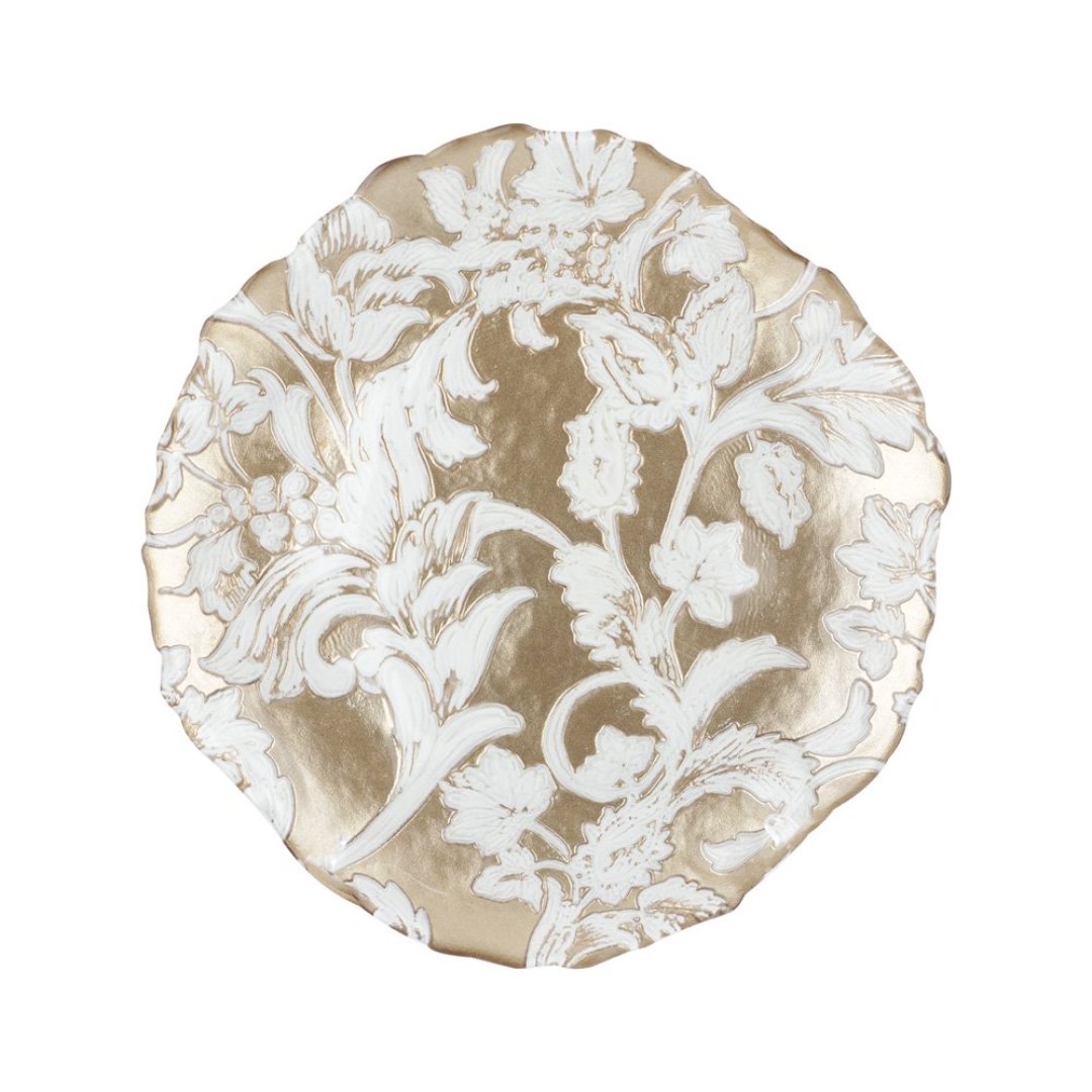 Imagem ilustrativa para Centro de mesa em vidro Ø21xA2cm cor dourado