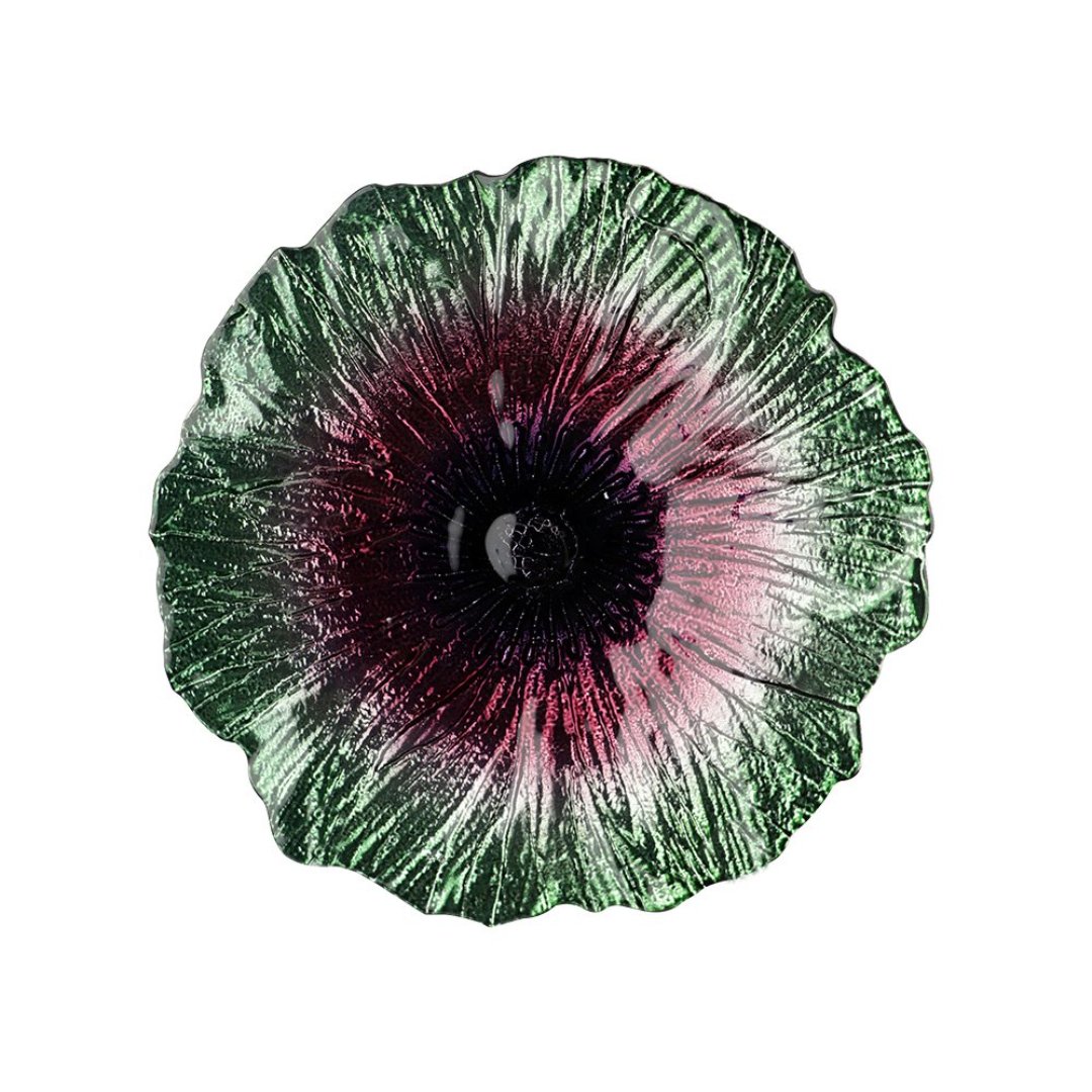 Imagem ilustrativa para Centro de mesa Lilith em vidro D21xA2cm cor verde e roxo