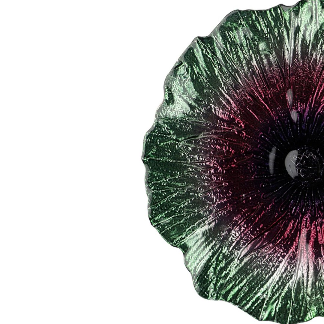 Fotografia para o produto Centro de mesa em vidro Ø21xA2cm cor verde e roxo