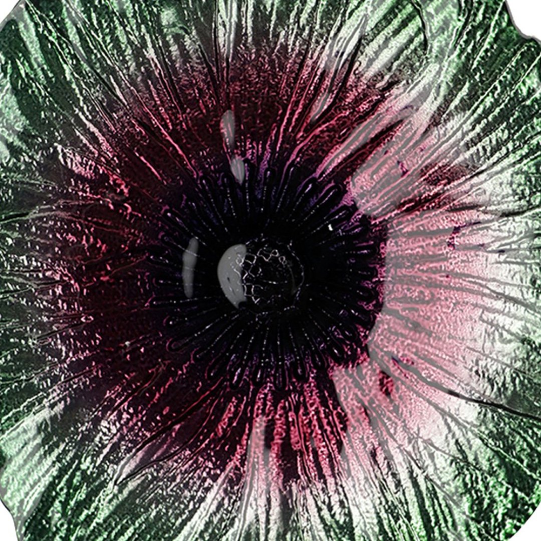 Fotografia para o produto Centro de mesa em vidro Ø21xA2cm cor verde e roxo