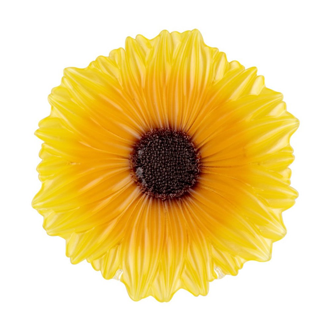 Fotografia para o produto Centro de mesa em vidro Ø21xA4,5cm cor amarelo e marrom